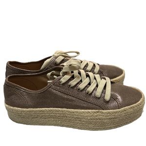 H&M Metallic Bronze Espadrilles Platform Sneakers Women
